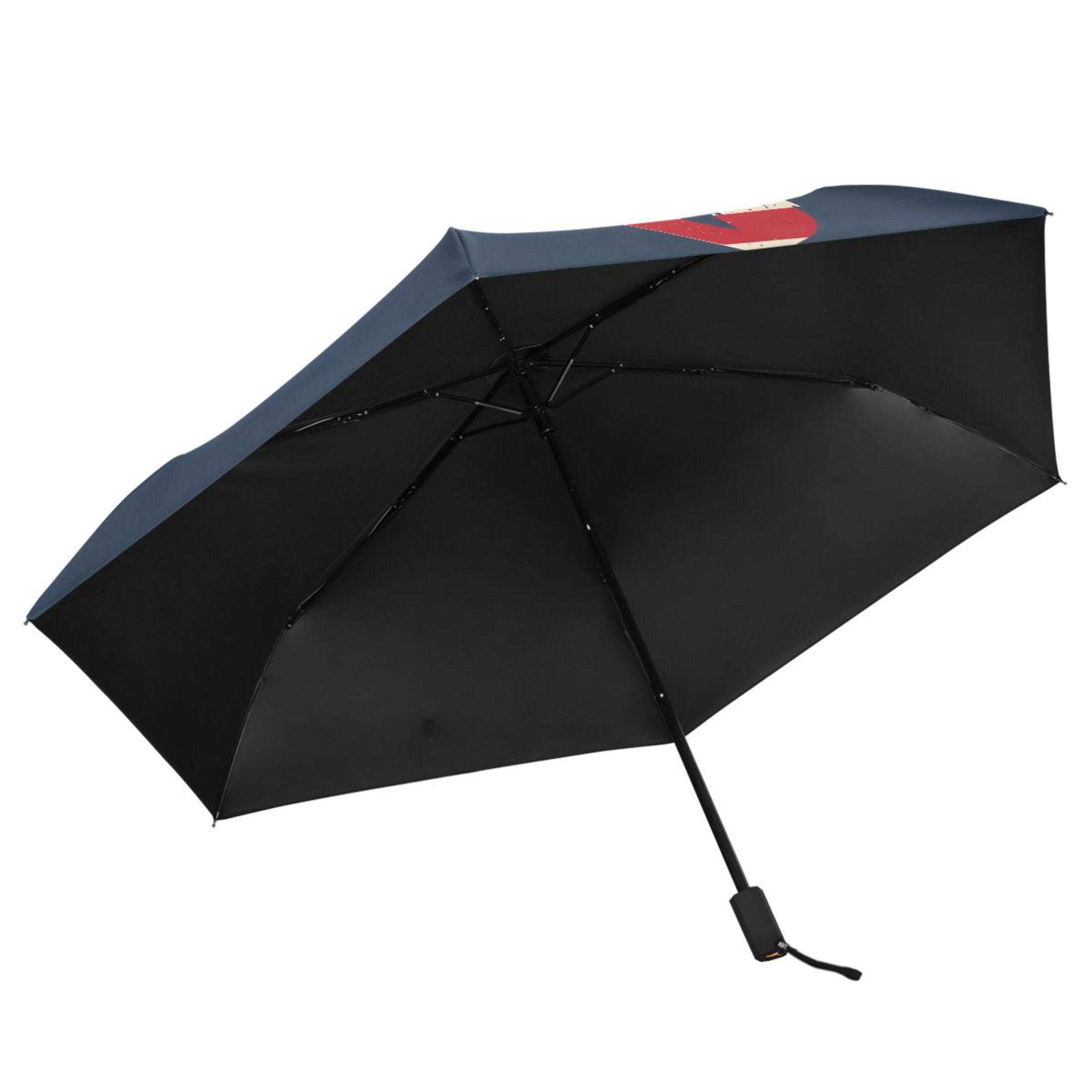 Deer with American Flag Compact Sun Umbrella Windproof Travel Umbrellas for Rain Strong Portable UV Protection