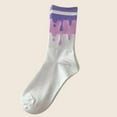 thumbnail image 6 of Wancir Y2k Love Print Crew Socks Casual Cotton Cute Socks Purple Ankle Socks for Women Preppy Aesthetic Clothes, 6 of 7