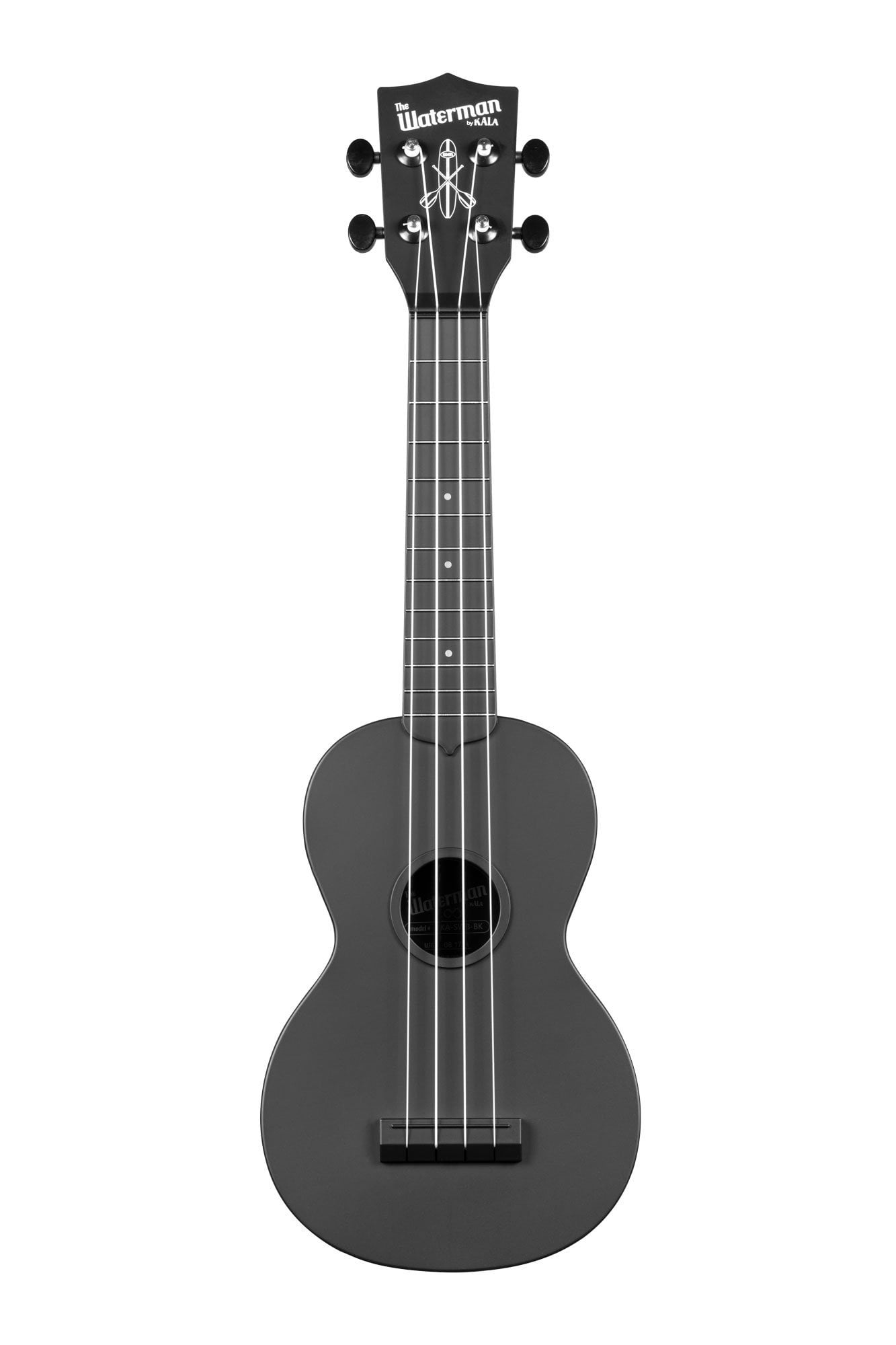 Kala Waterman Matte Black Soprano Ukulele with Bag