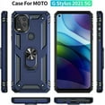 thumbnail image 5 of REQO Moto G Stylus 5G Case with HD Screen Protector, Military-Grade Ring Holder & Car Mount, 16ft Drop Tested, Blue, 5 of 7