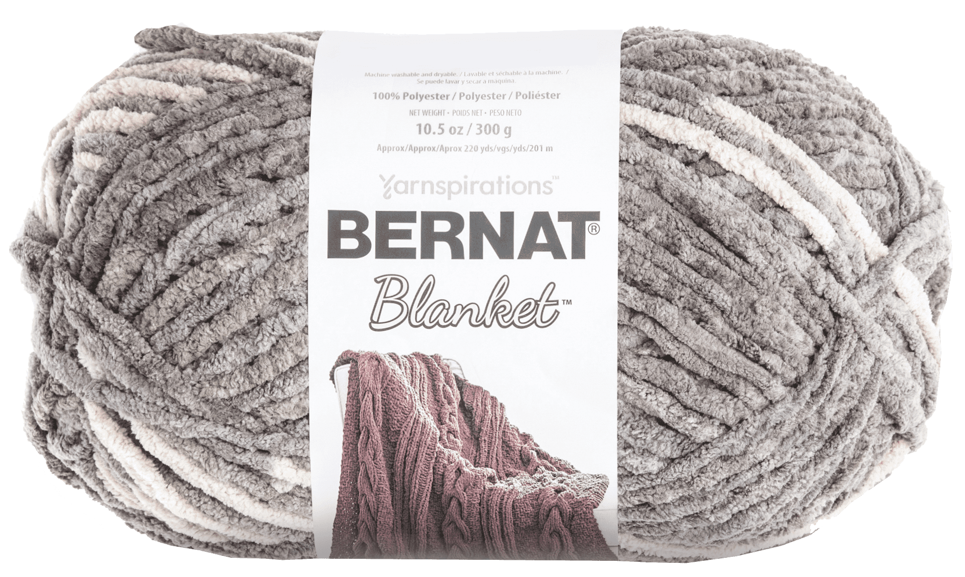 Bernat® Blanket™ 6 Super Bulky Polyester Yarn, Silver Steel 10.5oz/300g, 220 Yards