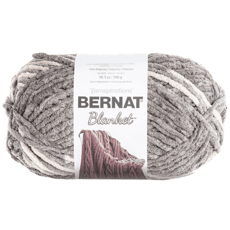 Bernat® Blanket™ #6 Super Bulky Polyester Yarn, Silver Steel 10.5oz/300g, 220 Yards