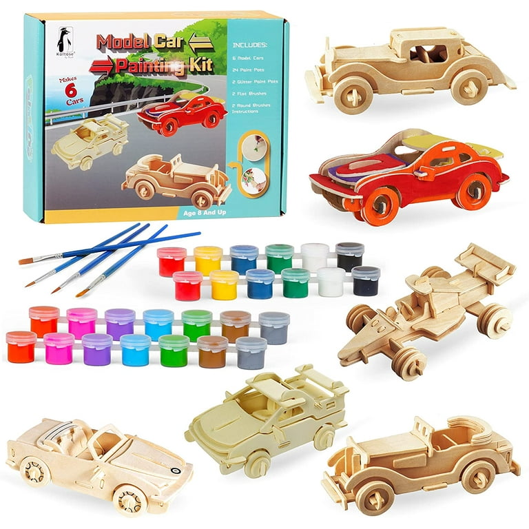 Koltose by Mash - Model Car Kit, 3D Puzzle, Build & Paint 6 Wood