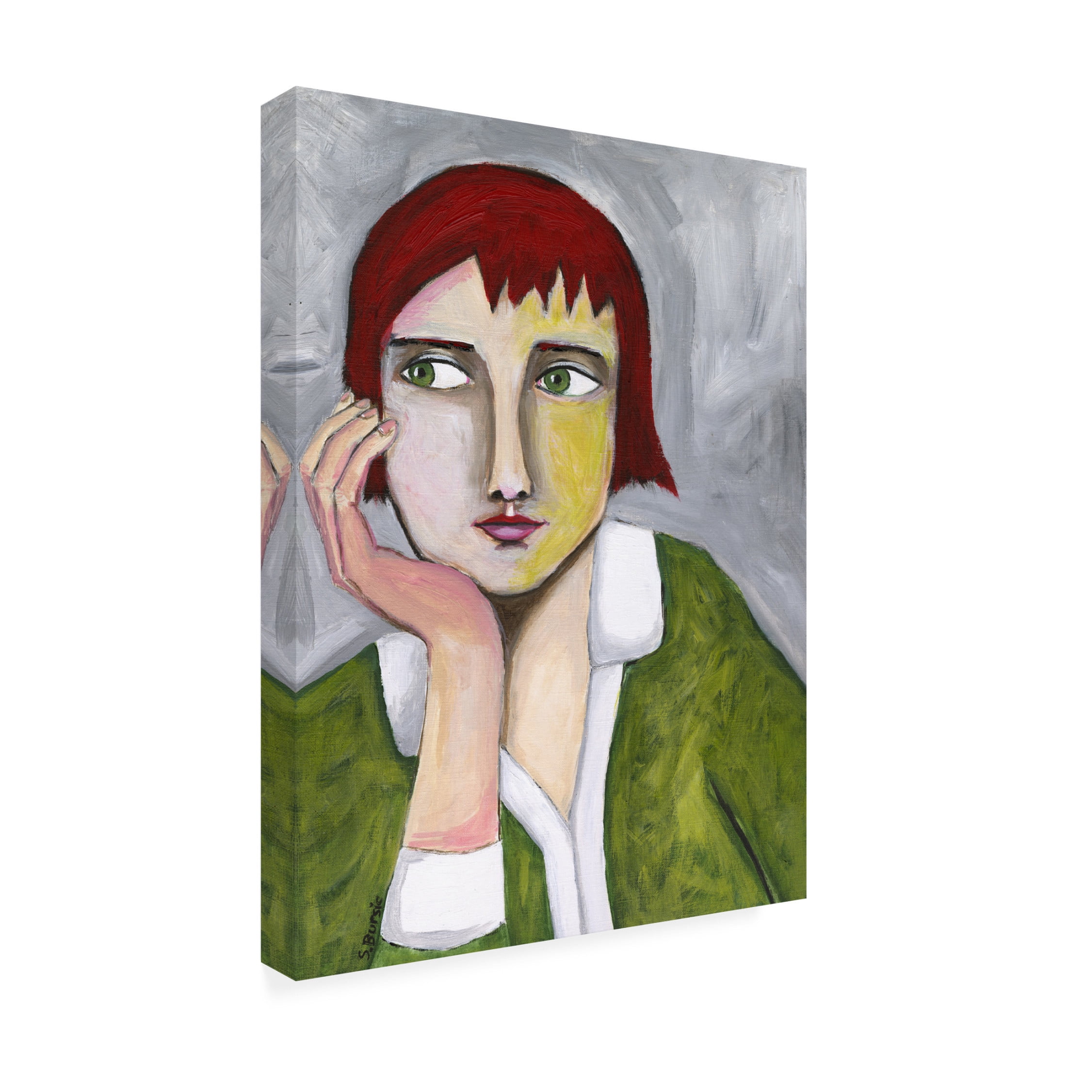 Trademark Fine Art Sharyn Bursic Thinking Lady Canvas Wall Art