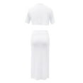 thumbnail image 5 of Sakmal Sexy Summer Dresses for Women Under $10 Cutout Solid Comfort Fit White Short Sleeve Long Sundress, 5 of 5