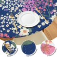 thumbnail image 4 of Pioneer Flower Floral Print Pattern Round Fitted Tablecloth with Elastic Edge,Dining Table Cover Waterproof,Outdoor Round Tablecloth for Camping,Dining,Indoor and Outdoor, 4 of 7