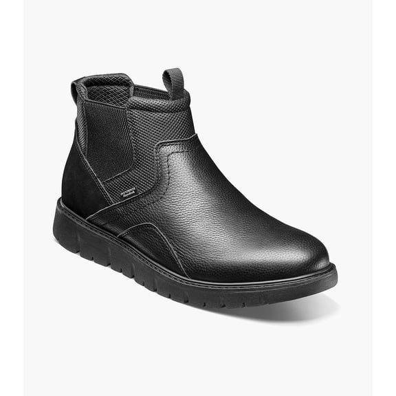 Nunn Bush Karnak Men's Plain Toe Chelsea Boot, Black Tumbled, 12