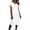White, variant on Horkkom Linen Dress Women Summer Short Sleeve Midi Dresses V Neck Solid Color Casual Dresses L