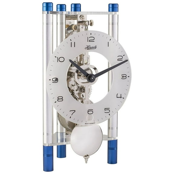 LAKIN-Silver with Blue MANTELCLOCK