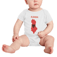 thumbnail image 2 of Albania Map Flag Cute Baby Rompers Baby Clothes (White, 0-3 Months), 2 of 5