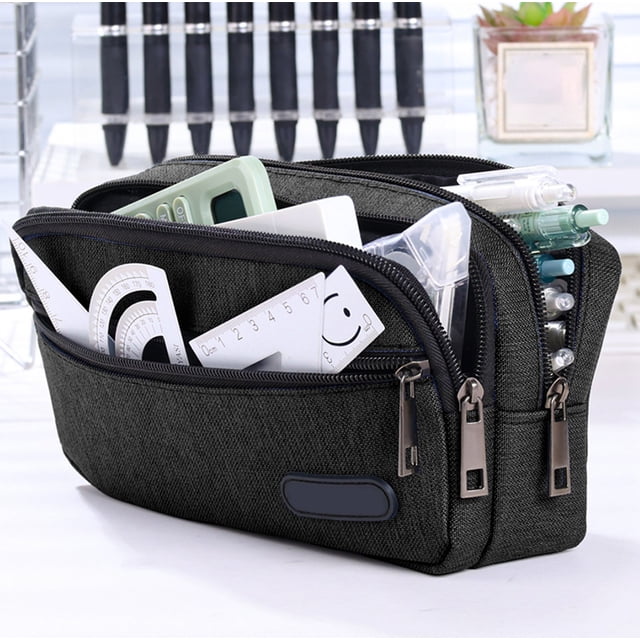 Boovnll Pencil Pouch, Portable Large Capacity Multifunction Multi-Layer Coin Pouch, Pencil Bag with Zipper for Home, Office Supplies Storage, Pencil Case
