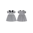 thumbnail image 2 of BemeyourBBs Kids Toddler Baby Girl Back to School Dress Outfit Baby Girl Pre Kindergarten Outfits Summer Dress Graduation Cap Pattern Striped Print Doll Collar Short Sleeve Causal Dress, 2 of 9