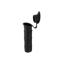 MARINE CITY Black Liner Injection Molded PVC Rod Holder with Cover, 6-7/8 Inch Length, Water-Resistant, Durable, Easy to Install, 15 Degree for Yachts, Boats, Kayaks & More Pack of 1