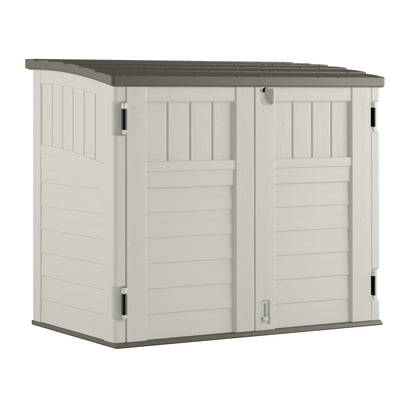 Suncast 34 cu ft Horizontal Utility Shed with Reinforced Floor, 3 Door Locking System