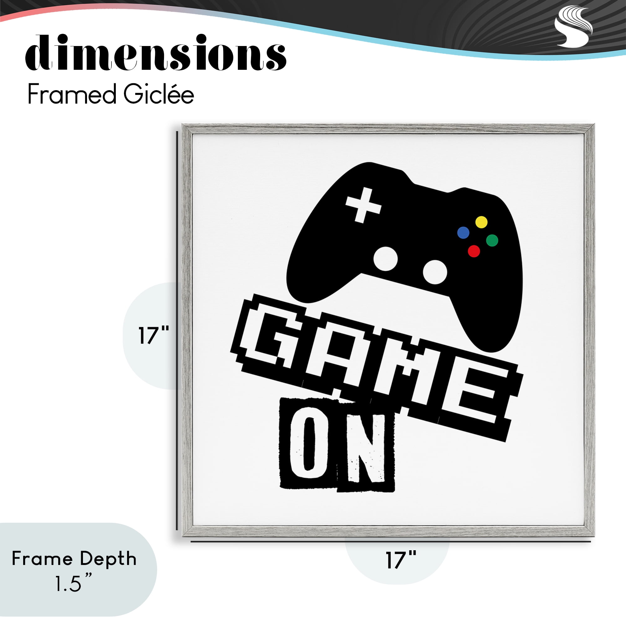Stupell Industries Playful Game On Gray Framed Giclee Art, design by Marcus Prime