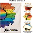 thumbnail image 3 of Bandera de jardín arcoíris con orgullo para exteriores, vertical, de doble cara, LGBTQ, bienvenida al progreso, 12 x 18 pulgadas, para lesbianas, gays, bisexuales, transgénero, pansexuales, pequeñas, 3 of 7