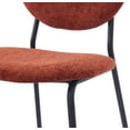 thumbnail image 5 of Set of 2 Metal and Terracotta Fabric Dining Chairs Modern Design Style Dining Room, 5 of 10