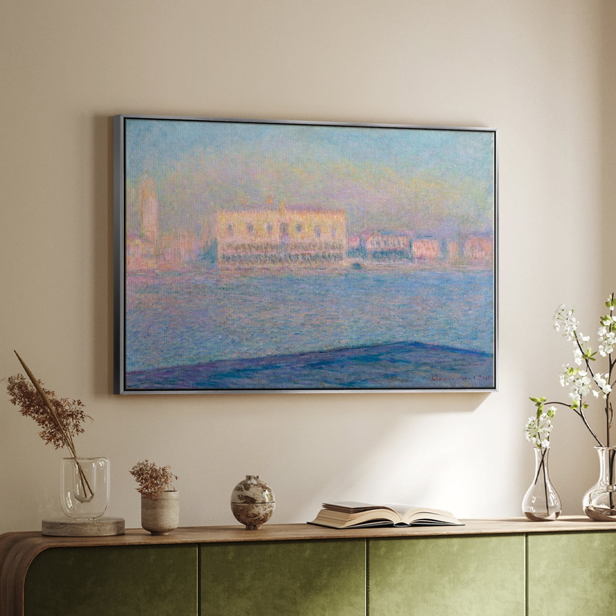 Vintage Landscape-CLVI By Wexford Home Framed in Silver Wood Gallery Wrapped Canvas 25 in. x 37 in.