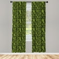thumbnail image 4 of Ambesonne Sage Window Curtains, Patterned Green Leaves, Each 28" W x 63" L, Apple Green Dark Green, 4 of 4