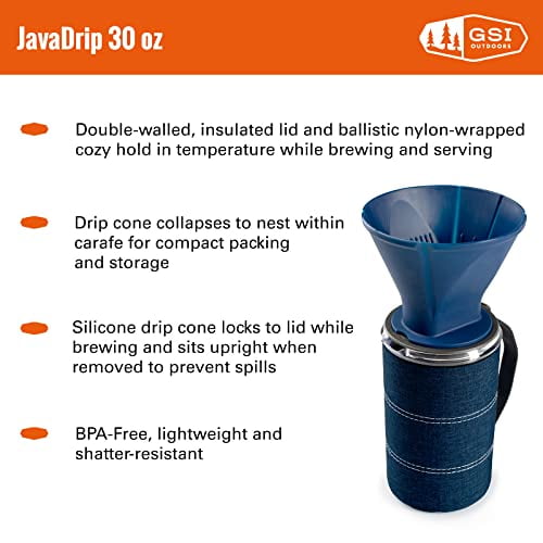 GSI Sports 79464 30 oz Termohrnek GSI Java Drip Coffee Maker, Blue