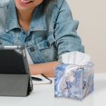 thumbnail image 6 of POLERO Tissue Box Cover Waterproof, Square Leather Tissue Box Holder with Blue Marble Butterfly, Modern Facial Paper Organizer Dispenser for Bathroom, Car, 5.1''X5.1''X5.5'', 6 of 7