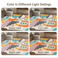 thumbnail image 7 of ODIKA 4'x6' Orange Vibrant Geometric Abstract Design Washable Area Rug Eclectic Mix of Modern Shapes and Retro Patterns Non-Slip, Chair-Friendly, Flatwoven for Home Office, Under Desk, 7 of 7