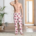 thumbnail image 5 of Uemuo Hand Drawn Strawberry Pattern Men's Wide Leg Palazzo Lounge Pants with Pockets Light Weight Loose Comfy Casual Pajama Pants-Small, 5 of 9