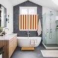 thumbnail image 3 of Burnt Orange Striped Kitchen Curtains 72 Inch Length, Thanksgiving Orange White Stripes Grommet Top Bedroom Living Room Curtains, Light Filtering Cafe Curtain Drapes 2 Panels Set 104''x72'', 3 of 9