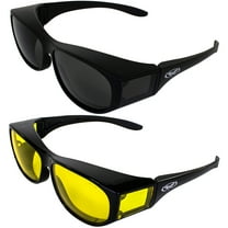 Global Vision Escort Fit Over Safety Glasses 2 Pair Yellow & Smoke Lenses