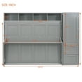 thumbnail image 2 of Harper & Bright Designs Full Size Murphy Bed, Wooden Full Cabinet Bed Wall Bed with Closet and Drawers, Folding Bed for Guest Room Small Room, Gray, 2 of 18