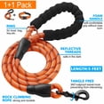 thumbnail image 2 of Set de collar y correa para perros Ladoogo, neopreno reflectante, naranja, 2 of 7