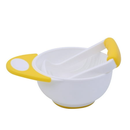 

Baby Grinding Bowl Manual Kids Feeding Bowl Vegetable Fruit Infant Food Masher Set Green White