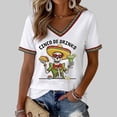 thumbnail image 2 of YMNXA Women's T Shirts Linen Short Sleeve V Neck Graphic Skeleton Embroidered Fashion Soft Breathable Tee Top For Casual Daily Wear,White,XXXXXL, 2 of 4