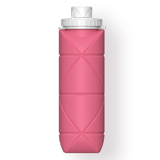 Bouteille d'Eau Pliable 600 ml Bouteille d'Eau Pliable Légère Réutilisable Sans BPA en Silicone Bouteille d'Eau Étanche pour Randonnée Voyage Sports de Plein Air Course