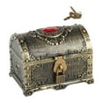 thumbnail image 6 of perfeclan Adventurous Treasure Box Pirate Treasure Box Props Jewelry Box Multifunction Antique Pirate Chest Storage Box for Party Favor Bronze, 6 of 9