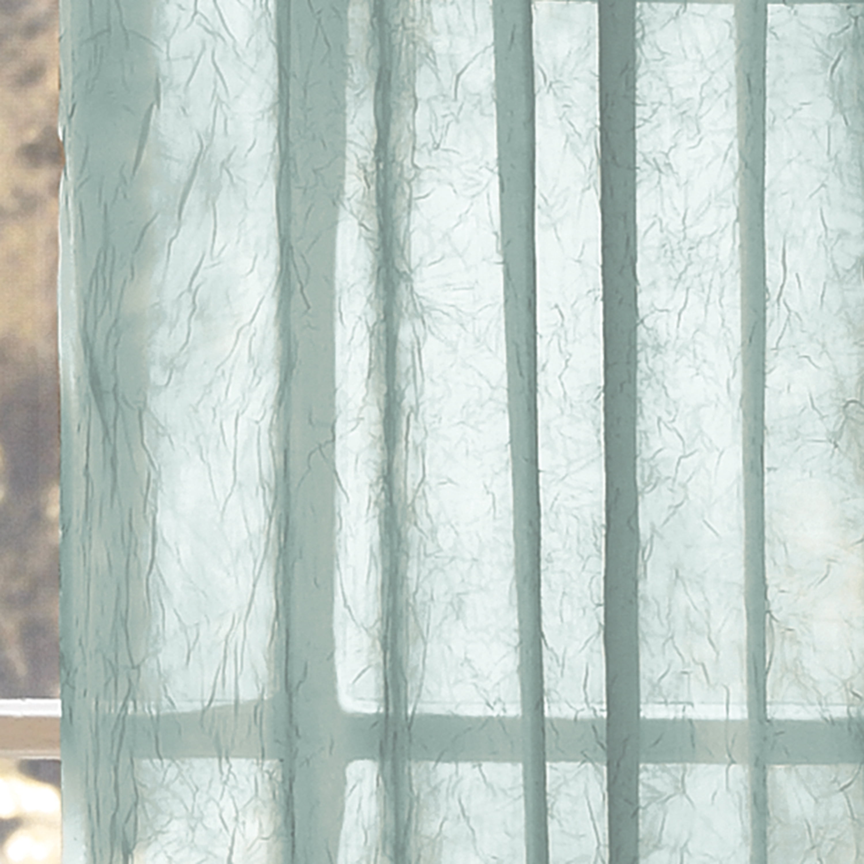 Better Homes & Gardens Crushed Voile Sheer Indoor Curtain Single Panel, Seaglass Green, 51"W x 63" L, Adult