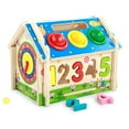 thumbnail image 1 of Children Early Learning Educational Toys Hammer Number Shape Building Block Toy House Model Toy Gift, 1 of 9