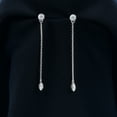 thumbnail image 3 of Rosec Jewels Long Chain Dangle Earrings with Certified Diamond for Women (HI-SI Grade), 10K White Gold, 3 of 8