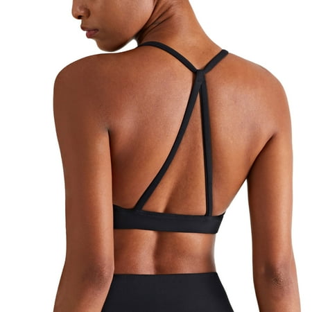 

Womens Sports Bras Solid Color Cross Strap Fitness Sling Yoga Tank Bras For Women