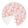 thumbnail image 3 of Halloween Christmas Tree Skirt - Cute rabbit carrot pink 36 Inches Christmas Tree Skirt for Halloween Holiday Indoor Home Christmas Tree Decorations with Three Ribbons, 3 of 7