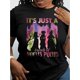 thumbnail image 1 of 100% Cotton Women's Halloween Queen Graphic T-Shirt | Casual Crew Neck Tee with Regular Fit | Short Sleeve Shirt with Knit Fabric and Seasonal Hocus Pocus Pattern, 1 of 5