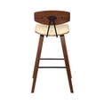 thumbnail image 2 of Armen Living Fox 28.5" Faux Leather & Wood Kitchen Bar Stool in Cream/Walnut, 2 of 7
