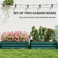 thumbnail image 4 of Outsunny Set of 2 Raised Garden Beds, Galvanized Planter Box, Green, 4 of 10