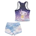 thumbnail image 7 of Psesaysky Axolotl Star Tankini Swimsuits for Girls Modest Tank Tops with Shorts 2 Piece Bathing Suits for Teens Girl 6-15 Years, 7 of 7