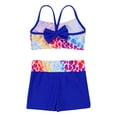 thumbnail image 4 of CHICTRY Girls Two Piece Swimwear Tankini Set Crop Tops with Shorts Swimsuit Royal Blue 4, 4 of 7