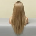 thumbnail image 4 of Long Silky Straight Lace Front Wigs for Women Ombre Brown Blonde Lace Synthetic Wigs Natural Daily Party Use Heat Resistant, 4 of 6