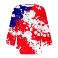 thumbnail image 4 of Fiudx Ofertas Flash Del Día Camiseta Holgada de Manga 3/4 con Botones Estampados Del Día de La Independencia de Fashion Comfort para Mujer, 4 of 4