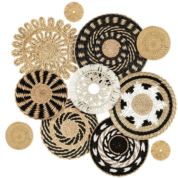 Juego de 11 cestas decorativas para pared, estilo Tatuo Boho