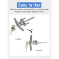 thumbnail image 4 of Garage Door Lock T-Handle Locks Latch Replacement Parts with 4 Keys, Mounting Hardware Included, Fit 1-3/8" to 2" Thick Doors, T-Handles Locking Set for Garage Door - 1pack, 4 of 6