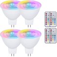 thumbnail image 1 of shiyou-MR16 LED Bulbs, 3W GU5.3 Spotlight Bulb Colour Changing Light Bulbs with Remote Control, Dimmable RGB+Warm White 3000K Reflector Lamp for Party, Track Lighting(Pack of 4), 1 of 4
